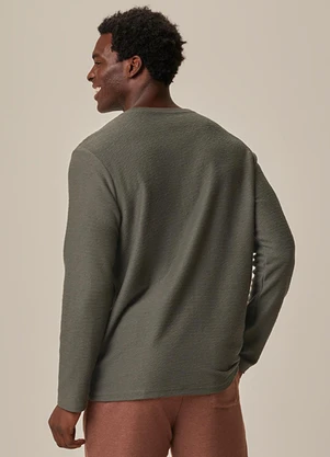 Malwee - Camiseta em Malha Texturizada Verde Oliva - MALWEE