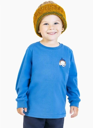 Soft Bonni - Camiseta em Meia Malha Azul - SOFT BONNI