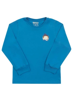 Soft Bonni - Camiseta em Meia Malha Azul - SOFT BONNI