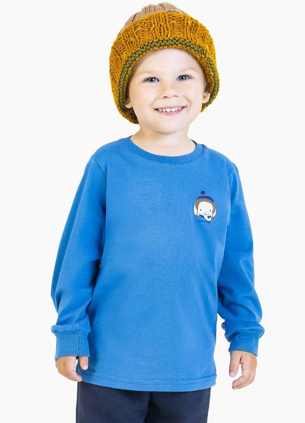 Soft Bonni - Camiseta em Meia Malha Azul