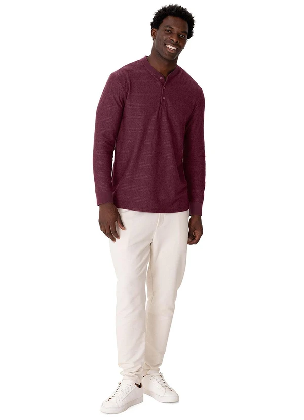 Malwee - Camiseta em Moletinho Trabalhado Bordô 2