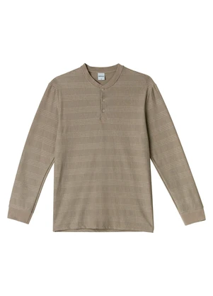 Malwee - Camiseta em Moletinho Trabalhado Taupe - MALWEE