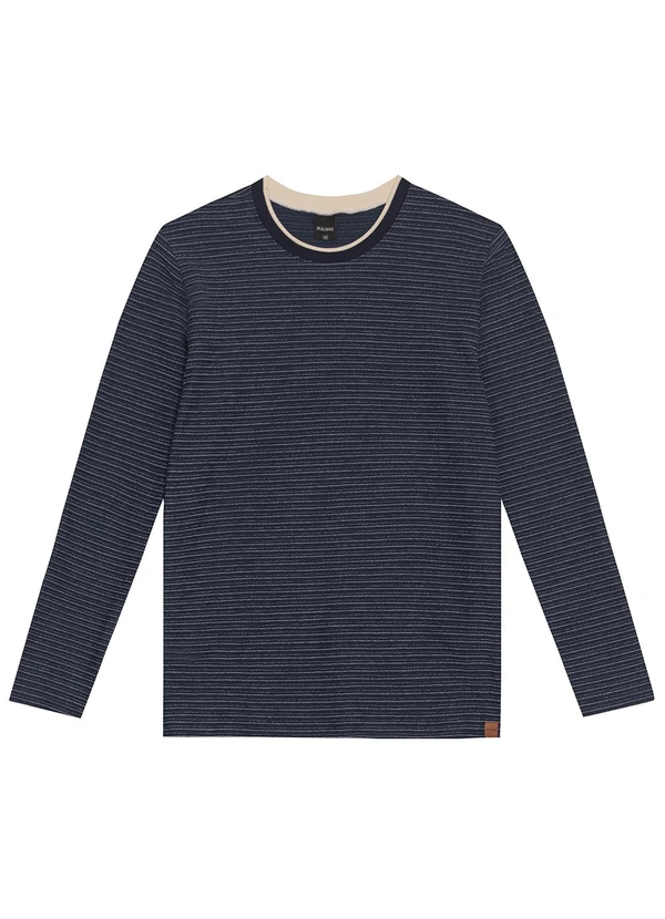 Malwee - Camiseta Listrada Texturizada Azul 2