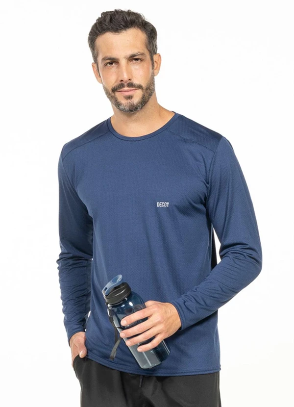 Cobertura - Camiseta Manga Longa com Bordado Azul