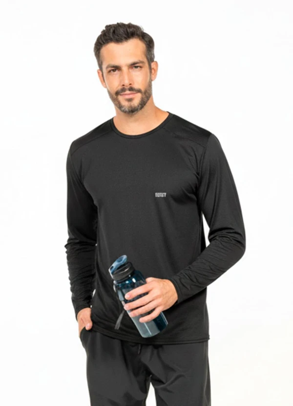 Cobertura - Camiseta Manga Longa com Bordado Preto
