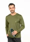 Decoy - Camiseta Manga Longa com Bordado Marrom - variação: Verde