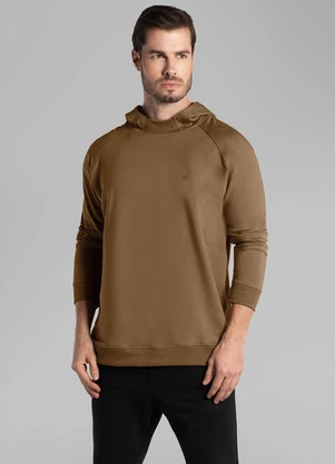 Aurus - Camiseta Manga Longa com Capuz Marrom - AURUS