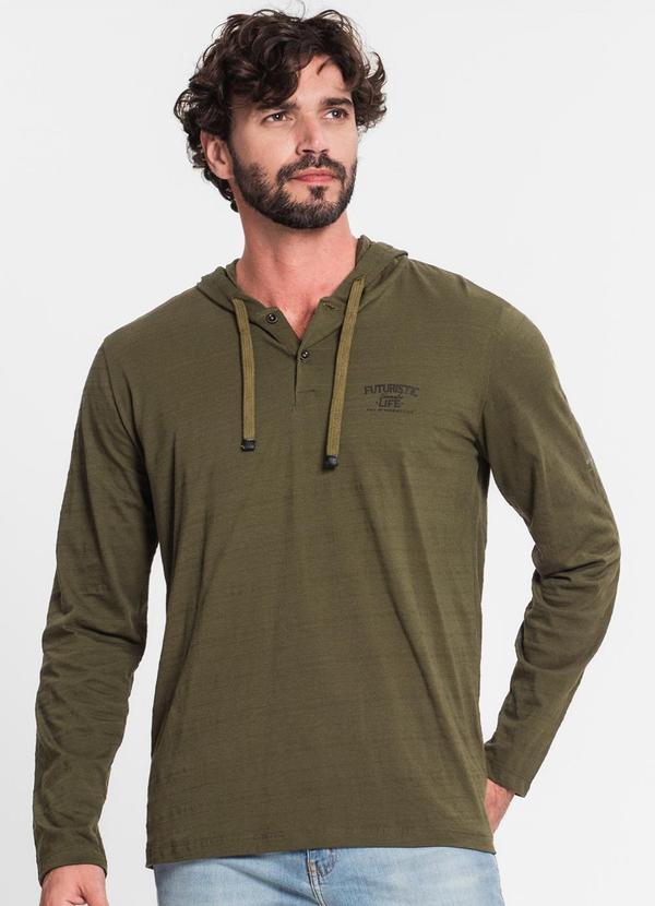 Diametro - Camiseta Manga Longa com Capuz Verde