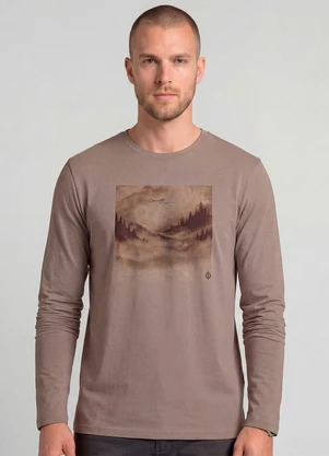 Diametro - Camiseta Manga Longa com Estampa Marrom - DIAMETRO