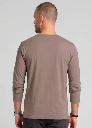 Diametro - Camiseta Manga Longa com Estampa Marrom - DIAMETRO
