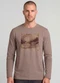 Diametro - Camiseta Manga Longa com Estampa Bege - variação: Marrom