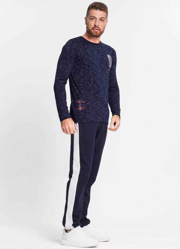 Diametro - Camiseta Manga Longa em Meia Malha Azul 3