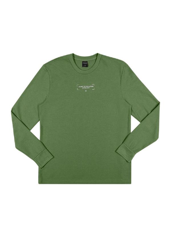 Rezzato - Camiseta Manga Longa Estampada Masculino Verde