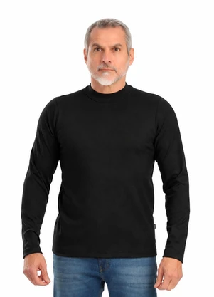 Biogás - Camiseta Manga Longa Fleece Mesclado Preto - BIOGÁS