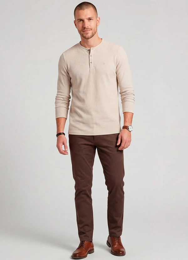 Diametro - Camiseta Manga Longa Malhão Bege 3