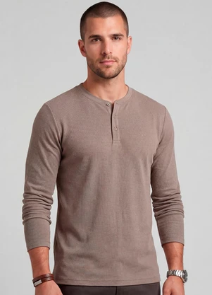 Diametro - Camiseta Manga Longa Malhão Marrom - DIAMETRO