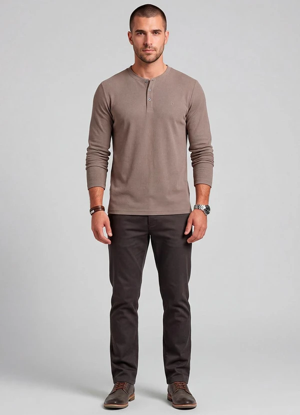 Diametro - Camiseta Manga Longa Malhão Marrom 3