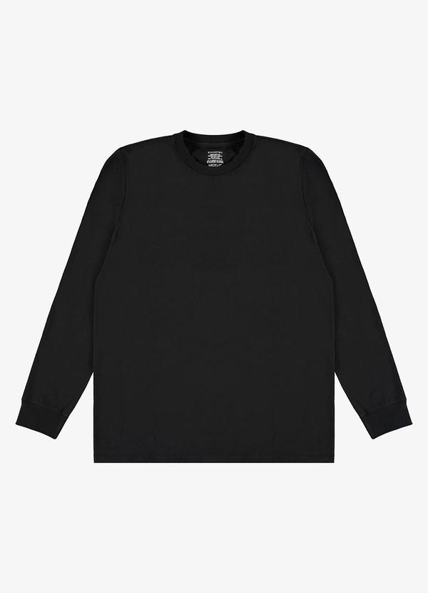 Diametro - Camiseta Manga Longa Meia Malha Básico Preto