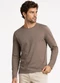 Select - Camiseta Manga Longa Meia Malha Masculina Azul - variação: Marrom
