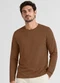 Select - Camiseta Manga Longa Meia Malha Masculina Azul - variação: Marrom