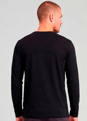 Diametro - Camiseta Manga Longa Meia Malha Preto - DIAMETRO