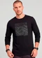 Diametro - Camiseta Manga Longa Meia Malha Marrom - variação: Preto