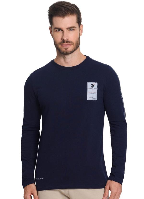 Diametro - Camiseta Manga Longa Meia Malha Strong Azul
