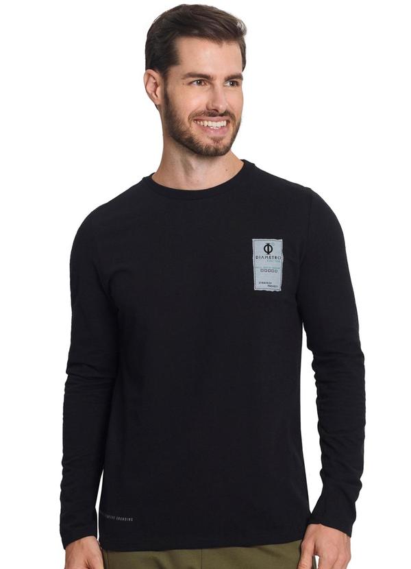 Diametro - Camiseta Manga Longa Meia Malha Strong Preto 1