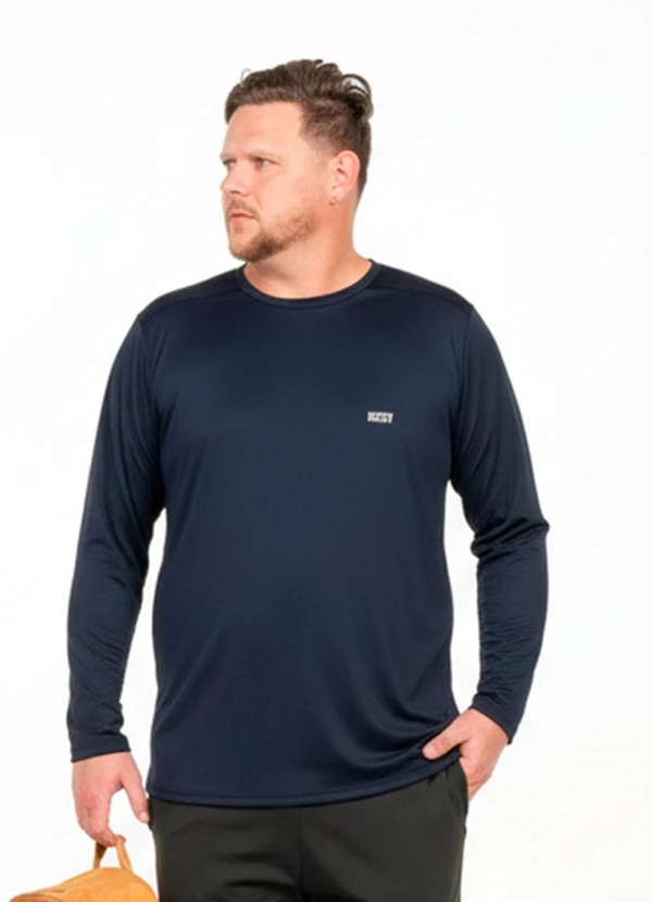 Decoy - Camiseta Manga Longa Plus Size Azul