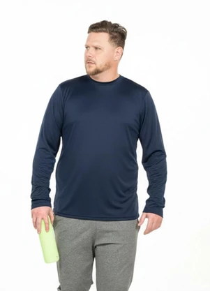 Decoy - Camiseta Manga Longa Plus Size Azul - DECOY