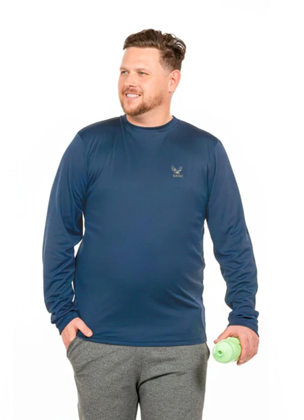 Decoy - Camiseta Manga Longa Plus Size Azul