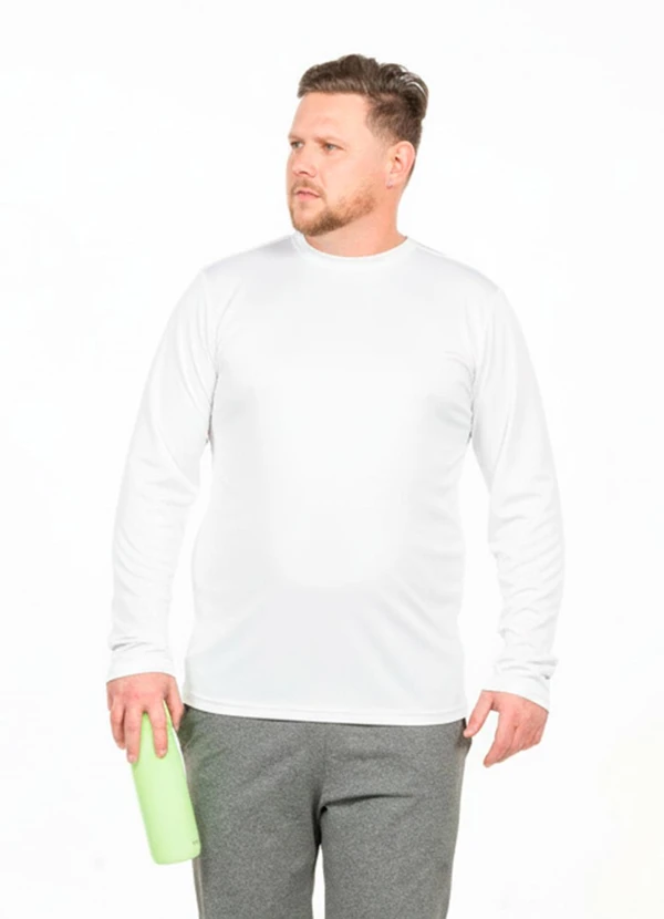 Decoy - Camiseta Manga Longa Plus Size Branco