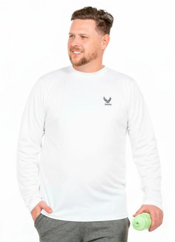 Decoy - Camiseta Manga Longa Plus Size Branco
