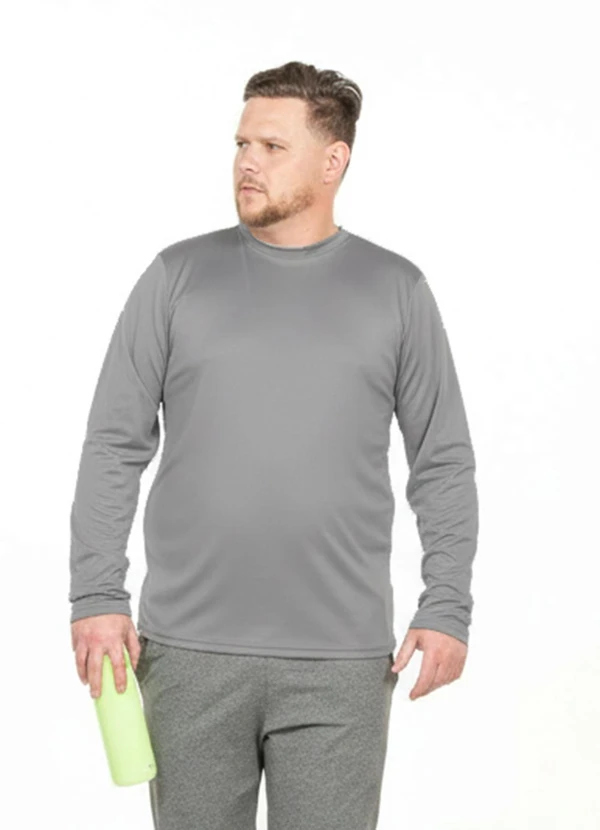 Decoy - Camiseta Manga Longa Plus Size Cinza