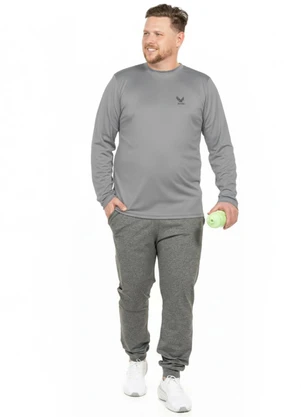 Decoy - Camiseta Manga Longa Plus Size Cinza - DECOY
