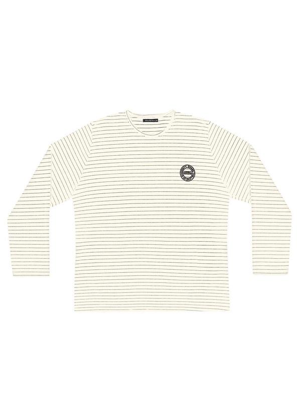 Diametro - Camiseta Manga Longa Plus Size em Cotton Bege