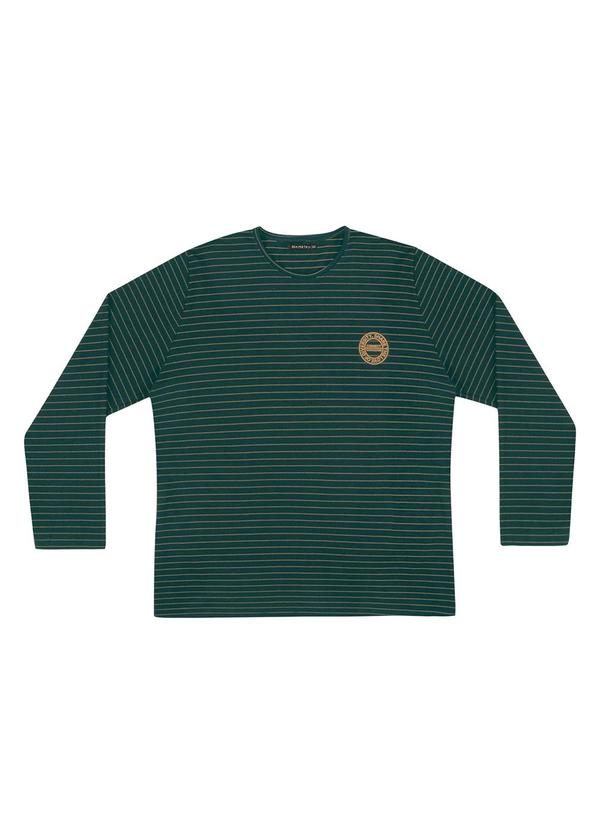 Diametro - Camiseta Manga Longa Plus Size em Cotton Verde