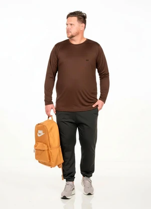 Decoy - Camiseta Manga Longa Plus Size Marrom - DECOY