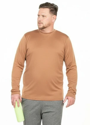 Decoy - Camiseta Manga Longa Plus Size Marrom - DECOY