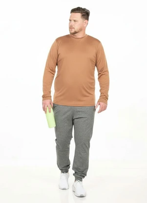 Decoy - Camiseta Manga Longa Plus Size Marrom - DECOY