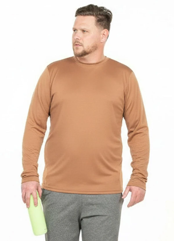 Decoy - Camiseta Manga Longa Plus Size Marrom