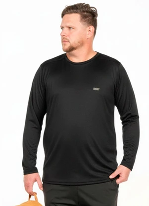 Decoy - Camiseta Manga Longa Plus Size Preto - DECOY