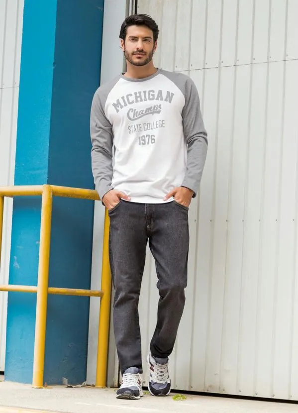 Moda Pop - Camiseta Manga Longa Raglan Branca e Mescla 4