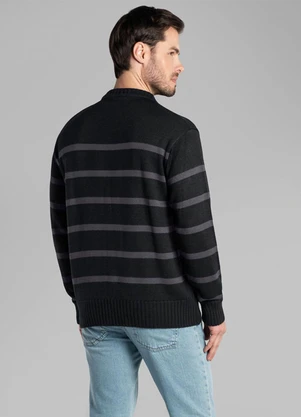 Aurus - Camiseta Manga Longa Tricot Preto - AURUS