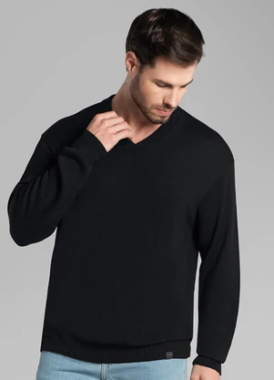 Aurus - Camiseta Manga Longa Tricot Preto - AURUS
