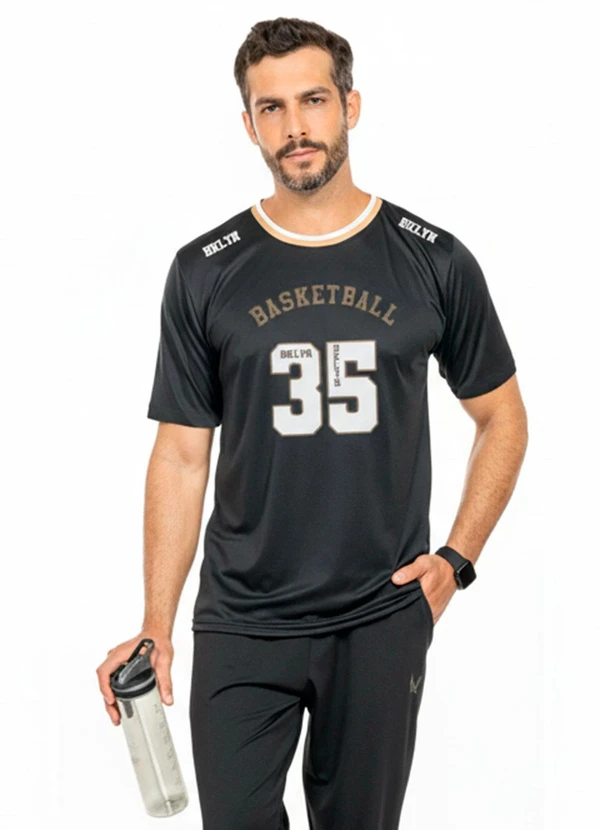 Cobertura - Camiseta Masculina Basketball Preto