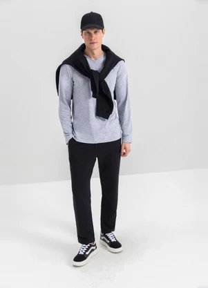 Essendi - Camiseta Masculina em Malha Cinza - ESSENDI