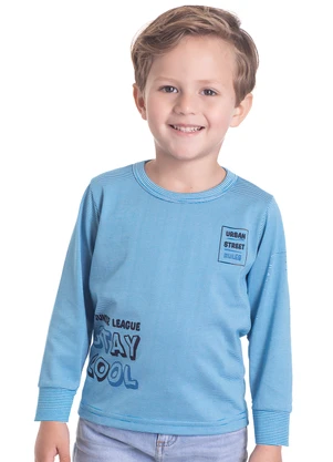 Outlet - Camiseta Masculina Listras Azul - OUTLET