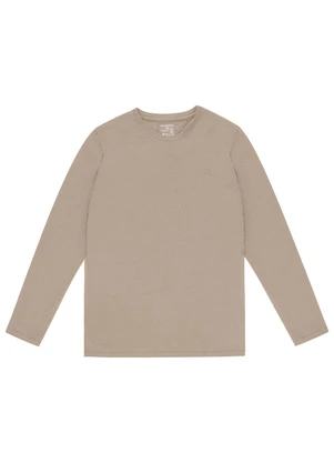 Diametro - Camiseta Masculina Manga Longa Básica Marrom - DIAMETRO