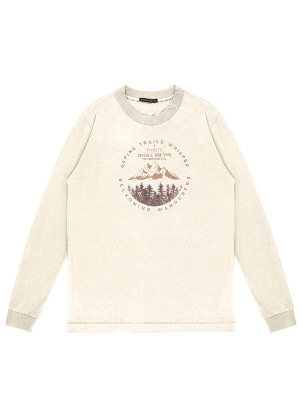 Diametro - Camiseta Masculina Manga Longa Bege